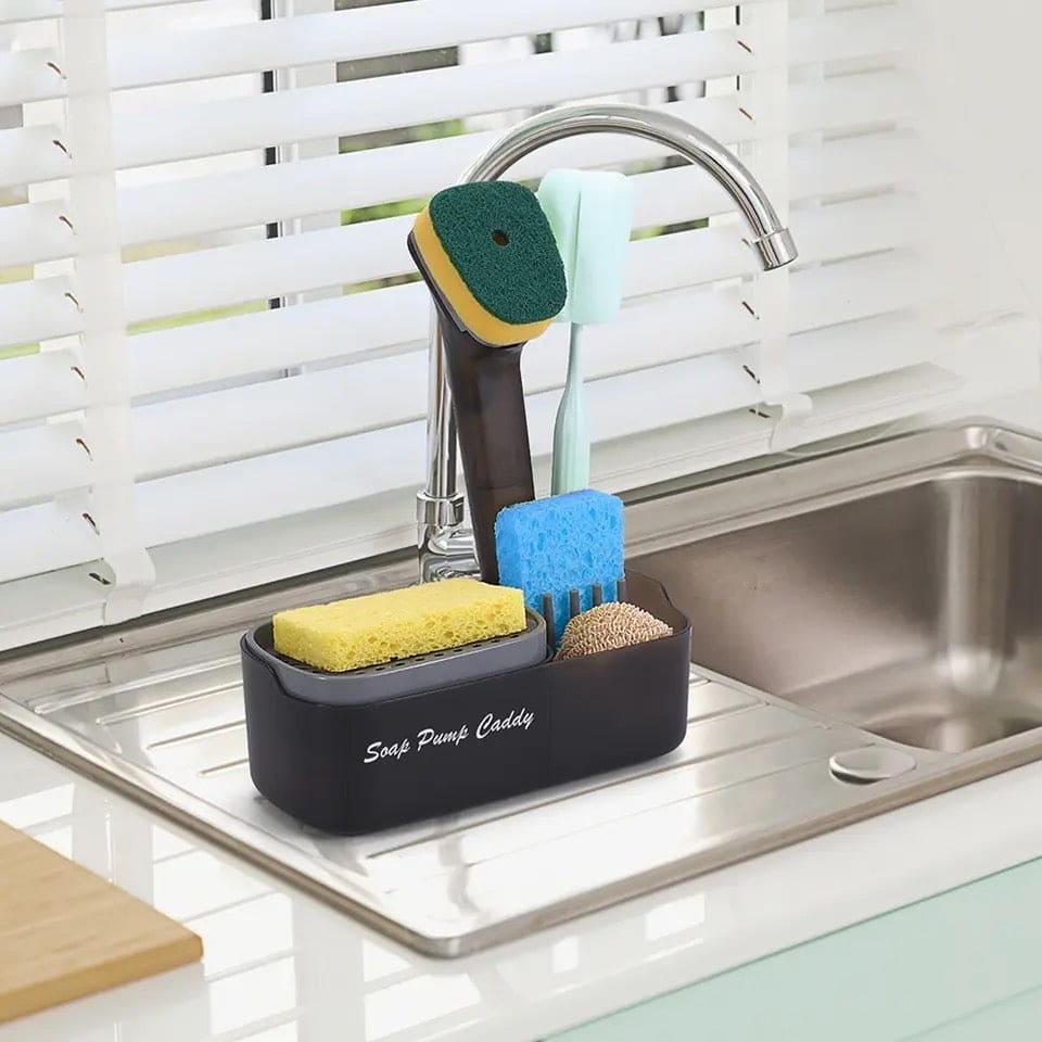 3 In 1 Soap Pump Dispenser, Sink Countertop Dishwashing Storage Box, Automatic Liquid Soap Dispenser, Caddy Soap Pump Dispenser, Kitchen Organizer Tools, Pot Detergent Press Dispenser, Soap Dispenser with Organizer, Soap Caddy Dispenser 3 In 1 Soap Pump Dispenser, Sink Countertop Dishwashing Storage Box, Automatic Liquid Soap Dispenser, Caddy Soap Pump Dispenser, Kitchen Organizer Tools, Pot Detergent Press Dispenser, Soap Dispenser with Organizer, Soap Caddy Dispenser